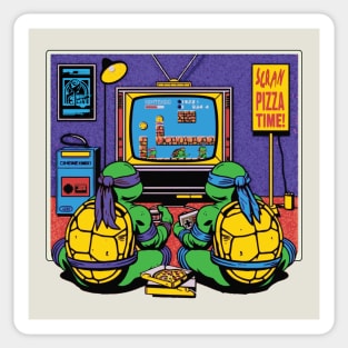Turtles Retro couch co-op gaming Sticker